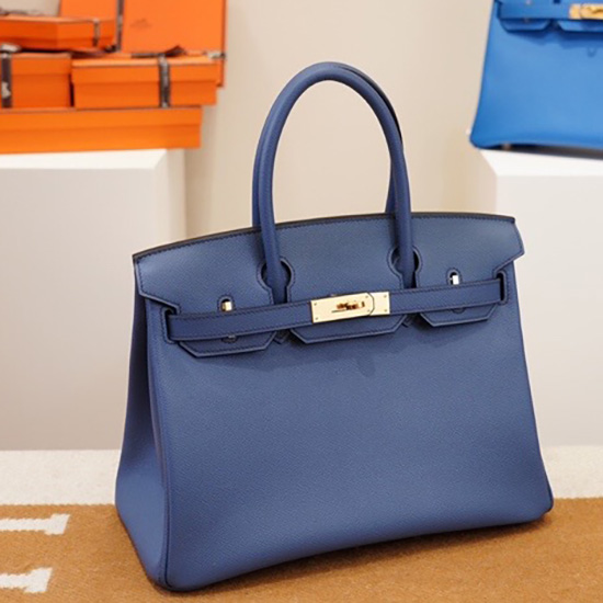 Hermes Epsom Leather Birkin Bag Light Blue HB253035