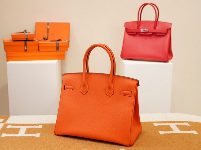Hermes Epsom Leather Birkin Bag Orange HB253035