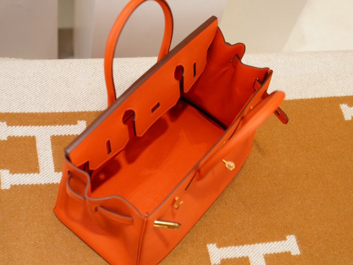 Hermes Epsom Leather Birkin Bag Orange HB253035