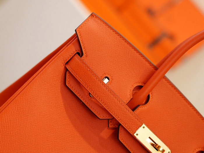 Hermes Epsom Leather Birkin Bag Orange HB253035