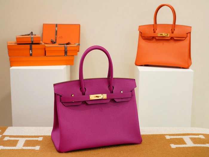 Hermes Epsom Leather Birkin Bag Purple HB253035