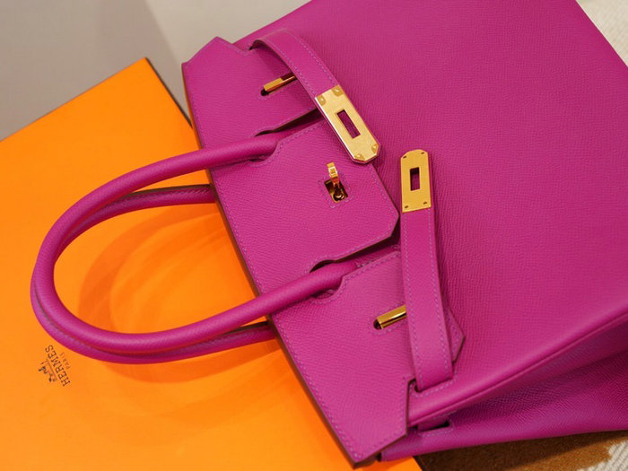 Hermes Epsom Leather Birkin Bag Purple HB253035
