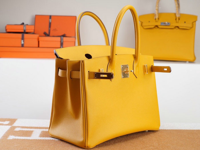 Hermes Epsom Leather Birkin Bag Yellow HB253035