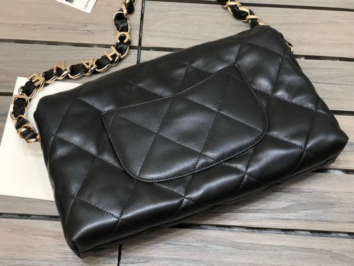 Chanel Lambskin Flap Bag Black AS2300