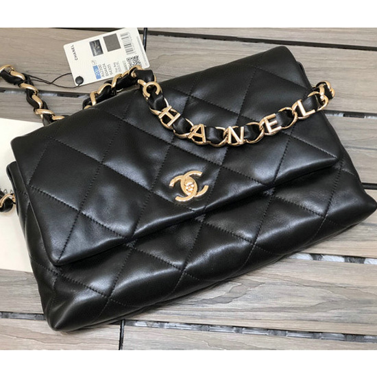 Chanel Lambskin Flap Bag Black AS2300