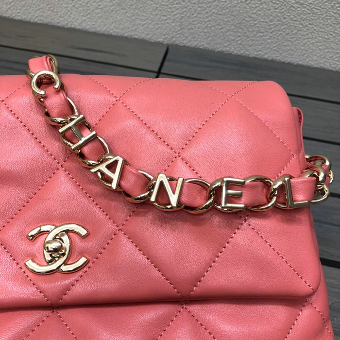 Chanel Lambskin Flap Bag Coral AS2300