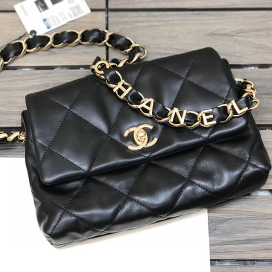 Chanel Lambskin Small Flap Bag Black AS2299