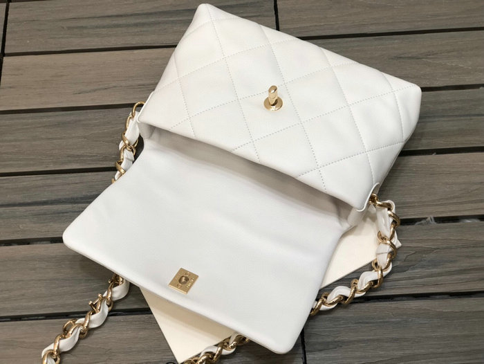 Chanel Lambskin Small Flap Bag White AS2299