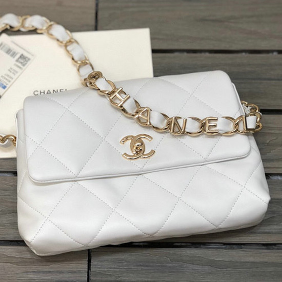 Chanel Lambskin Small Flap Bag White AS2299