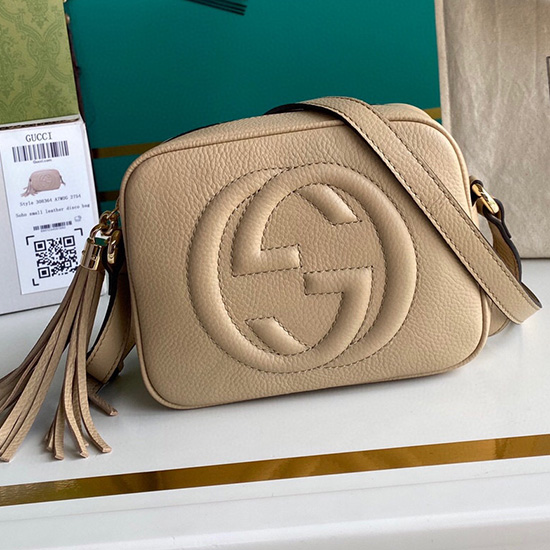 Gucci Soho Leather Disco Bag Beige 308364