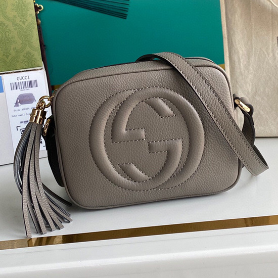 Gucci Soho Leather Disco Bag Grey 308364