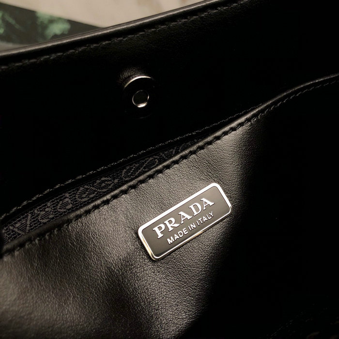 Prada Cleo Brushed Leather Shoulder Bag Black 1BC499