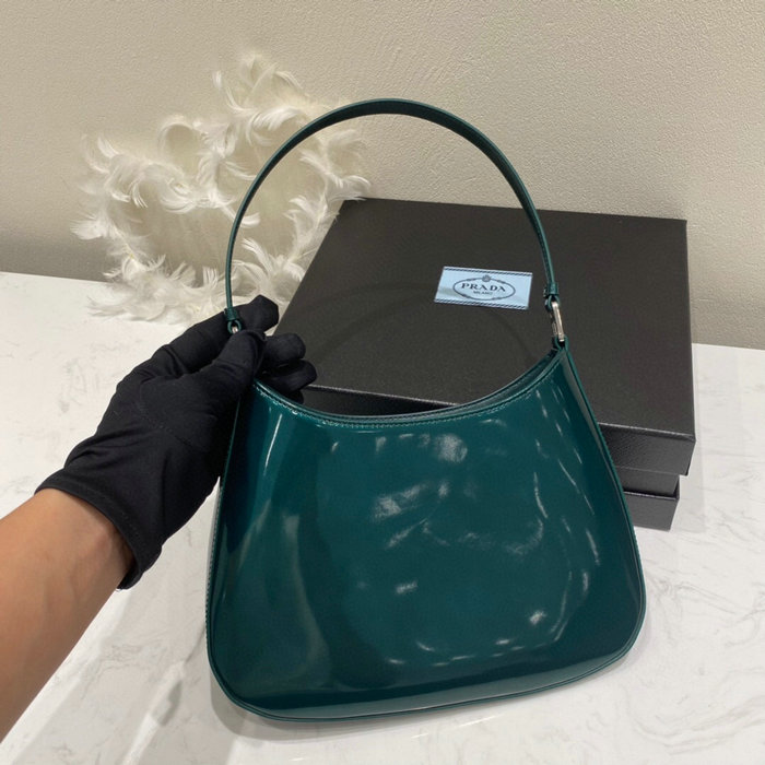 Prada Cleo Brushed Leather Shoulder Bag Green 1BC499