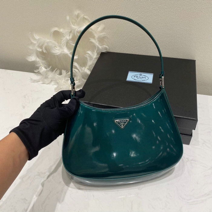 Prada Cleo Brushed Leather Shoulder Bag Green 1BC499