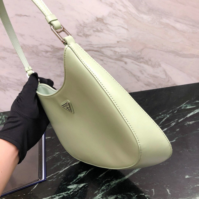 Prada Cleo Brushed Leather Shoulder Bag Light Green 1BC499