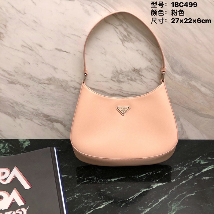 Prada Cleo Brushed Leather Shoulder Bag Nude 1BC499