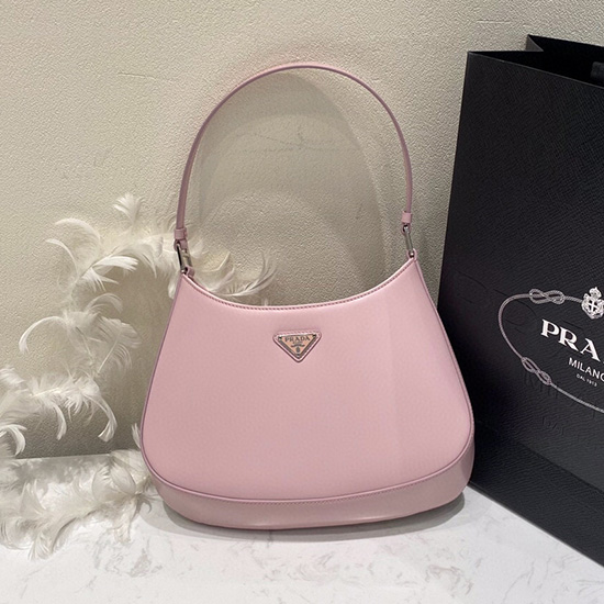 Prada Cleo Brushed Leather Shoulder Bag Pink 1BC499