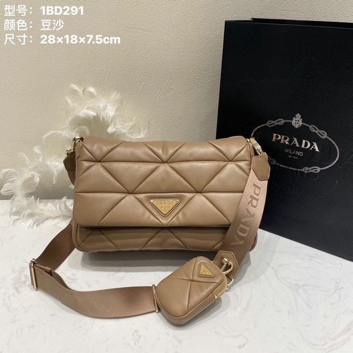 Prada System Nappa Leather Patchwork Bag Brown 1BD291