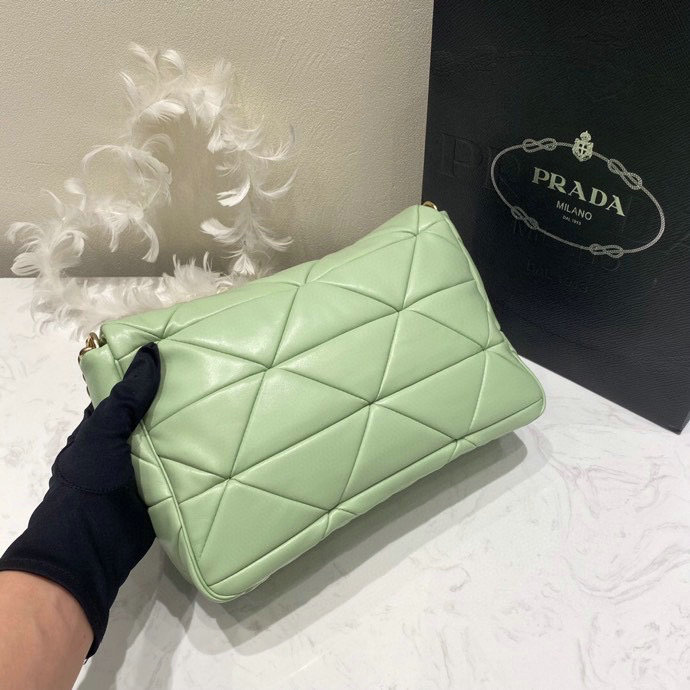 Prada System Nappa Leather Patchwork Bag Green 1BD291