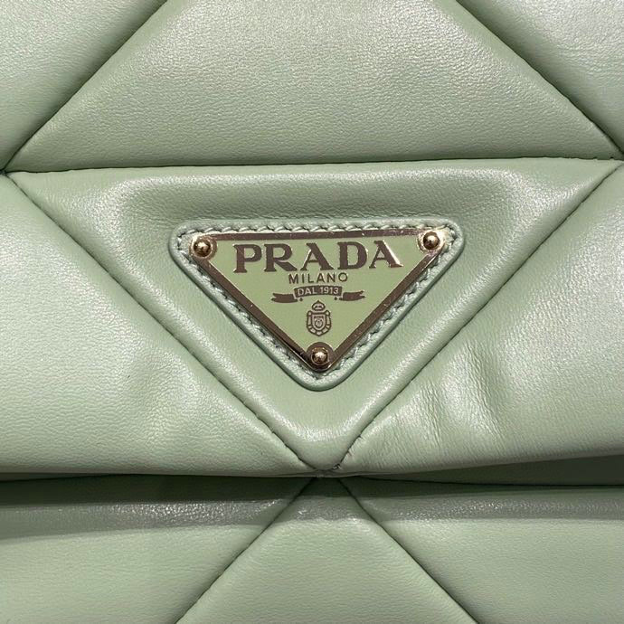 Prada System Nappa Leather Patchwork Bag Green 1BD291