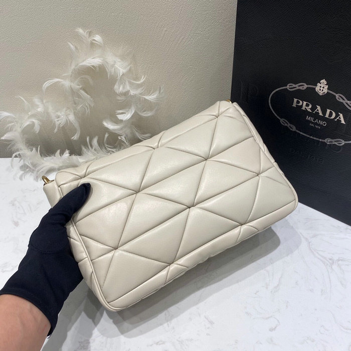 Prada System Nappa Leather Patchwork Bag White 1BD291