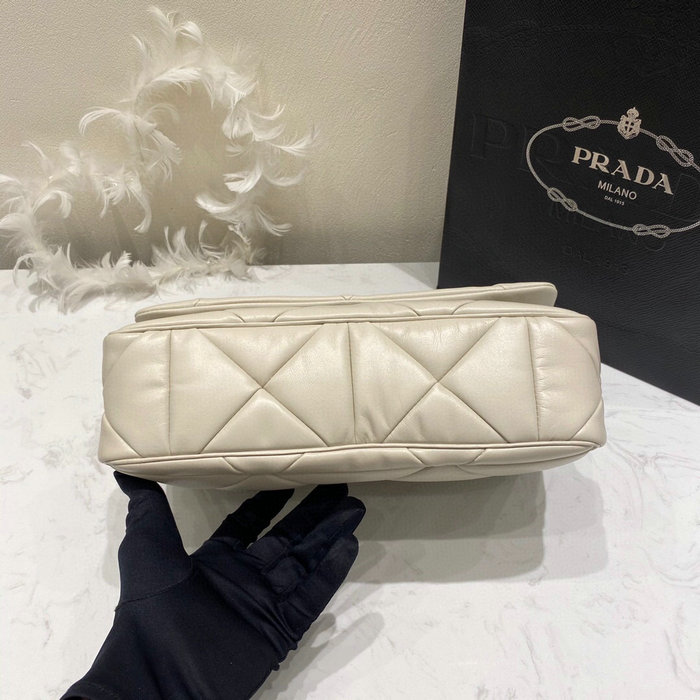 Prada System Nappa Leather Patchwork Bag White 1BD291