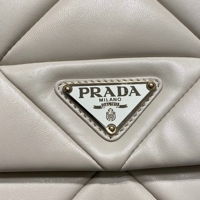 Prada System Nappa Leather Patchwork Bag White 1BD291