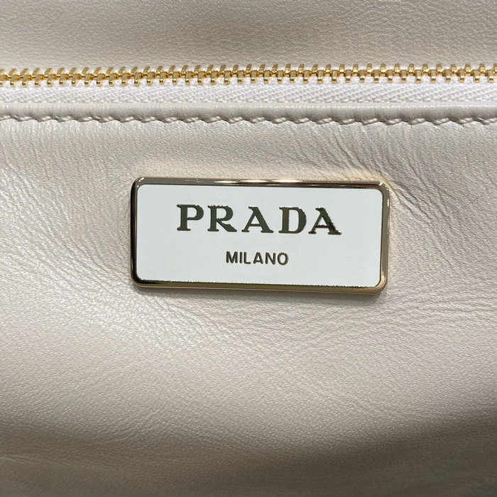 Prada System Nappa Leather Patchwork Bag White 1BD291