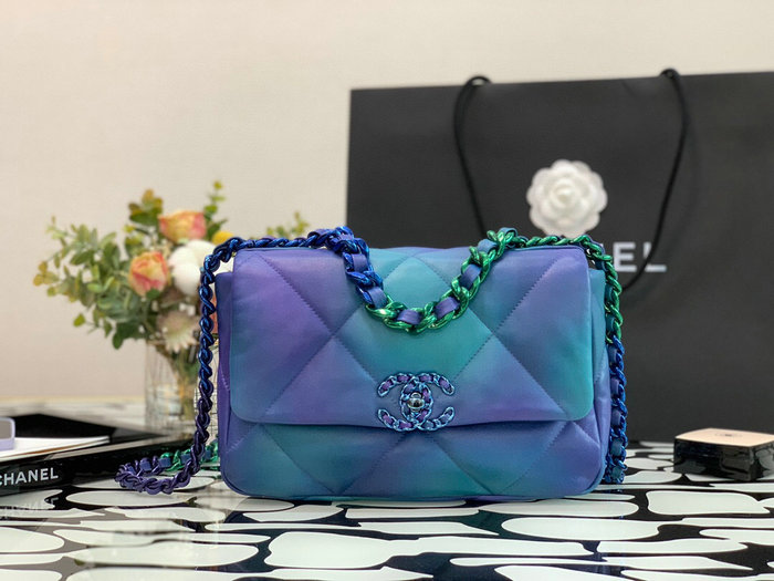 Chanel 19 Lambskin Flap Bag Blue AS1160