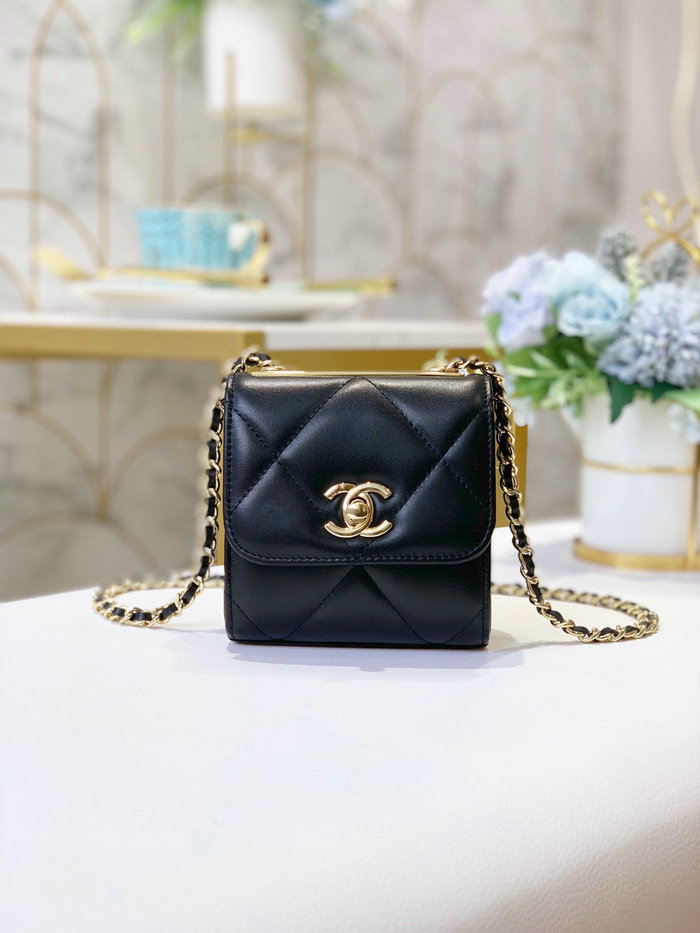 Chanel Lambskin Mini Chanel Wallet Black AP80983