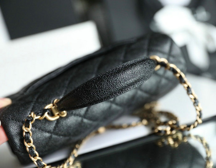 Chanel mini flap bag with top handle Black AS2431