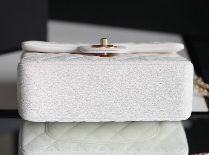 Chanel mini flap bag with top handle White AS2431