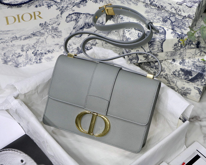 Dior 30 Montaigne Grained Calfskin Bag Grey M9030