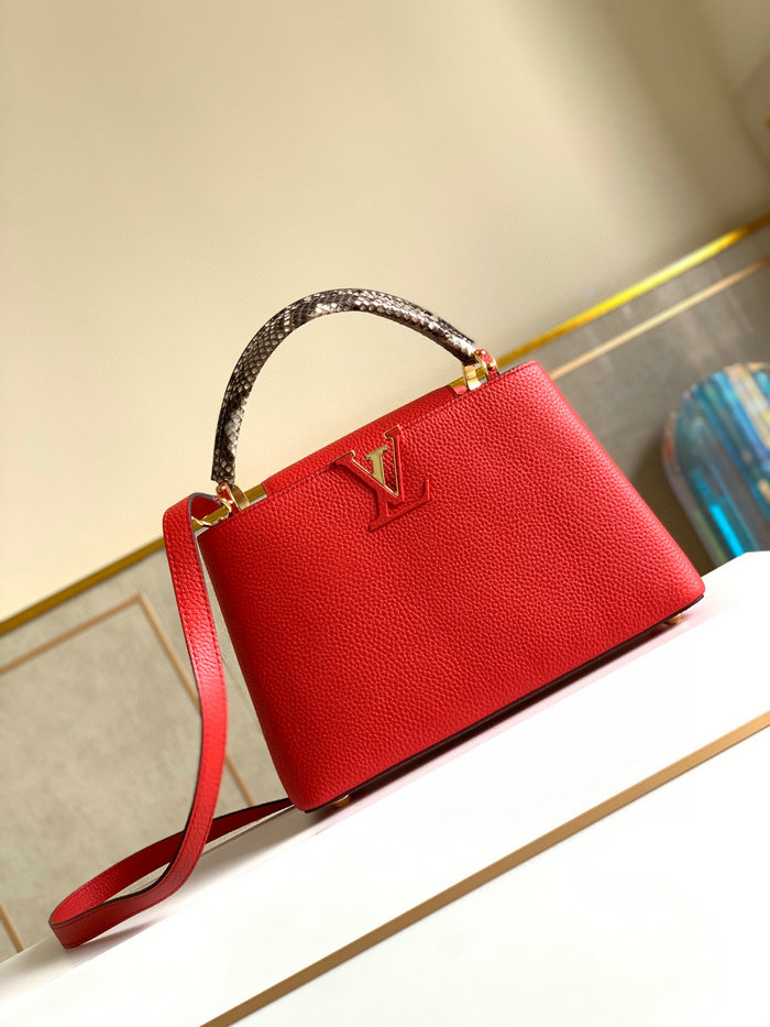 Louis Vuitton Capucines BB Red and Coffee M97980