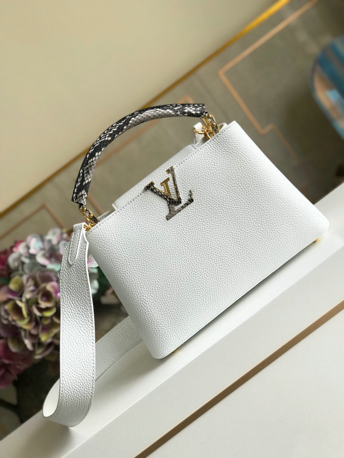 Louis Vuitton Taurillon Leather Capucines BB White M97980