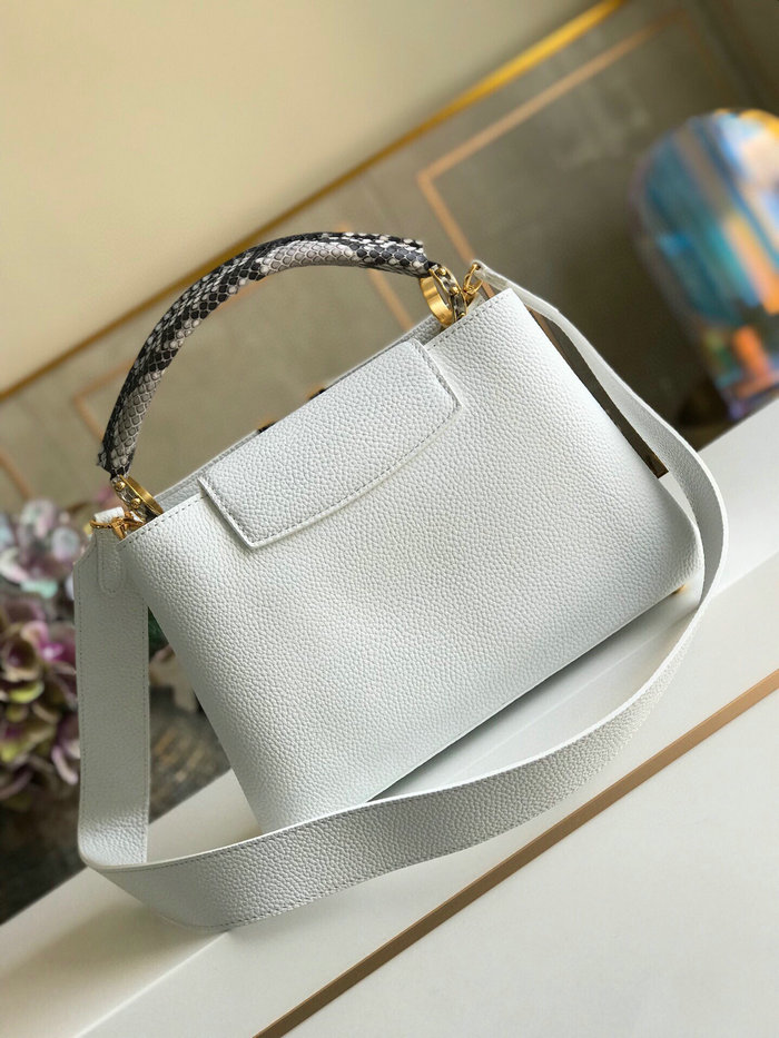 Louis Vuitton Taurillon Leather Capucines BB White M97980