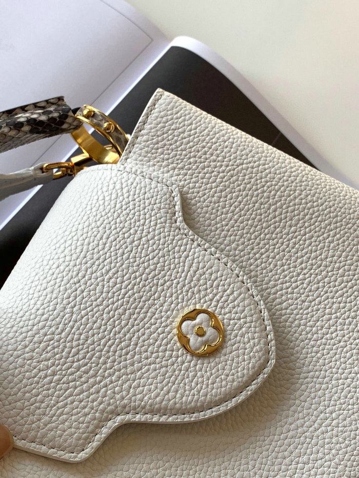 Louis Vuitton Taurillon Leather Capucines BB White M97980