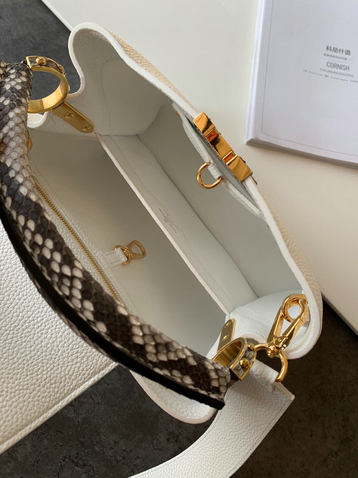 Louis Vuitton Taurillon Leather Capucines BB White M97980