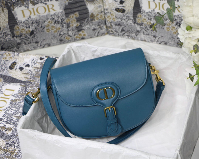 Medium Dior Box Calfskion Bobby Bag Blue M9319