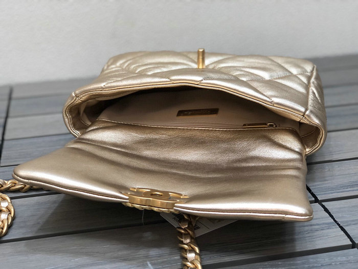 Chanel 19 Lambskin Flap Bag Gold AS1160