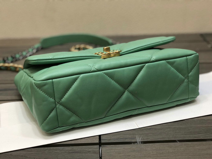 Chanel 19 Lambskin Large Flap Bag Green AS1161