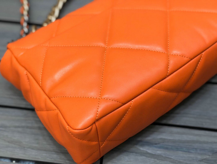 Chanel 19 Lambskin Large Flap Bag Orange AS1161