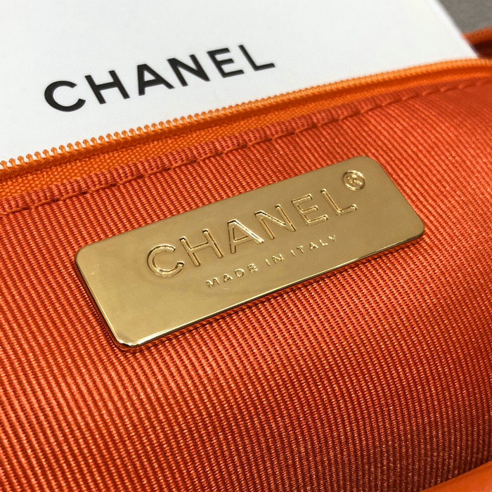 Chanel 19 Lambskin Large Flap Bag Orange AS1161