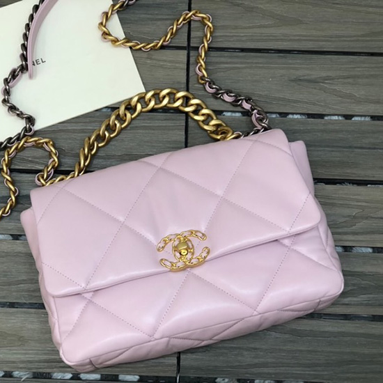 Chanel 19 Lambskin Large Flap Bag Pink AS1161