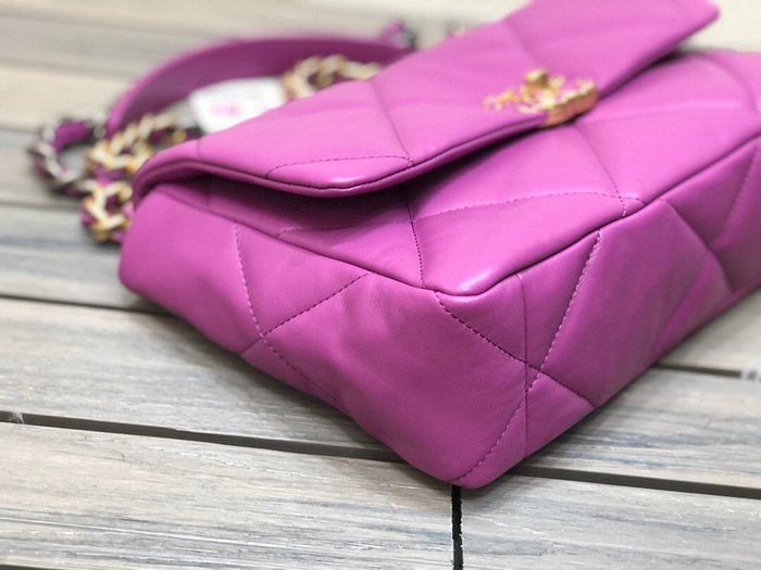 Chanel 19 Lambskin Large Flap Bag Purple AS1161