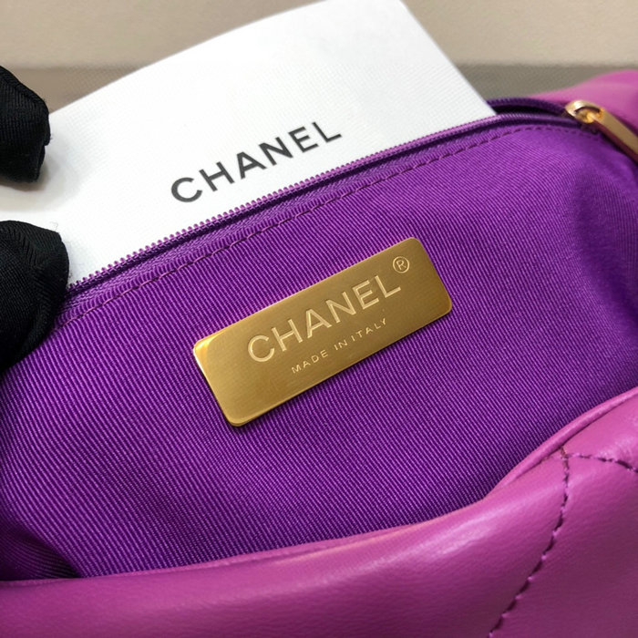 Chanel 19 Lambskin Large Flap Bag Purple AS1161