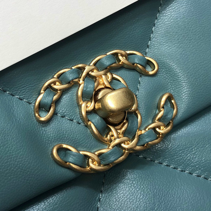 Chanel 19 Lambskin Large Flap Bag Skyblue AS1161