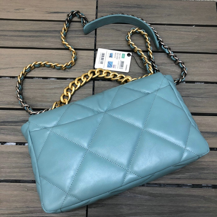 Chanel 19 Lambskin Large Flap Bag Skyblue AS1161