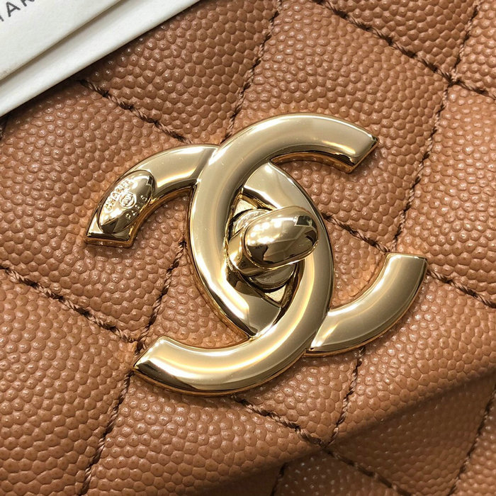 Chanel Flap Bag with Top Handle Camel A92991