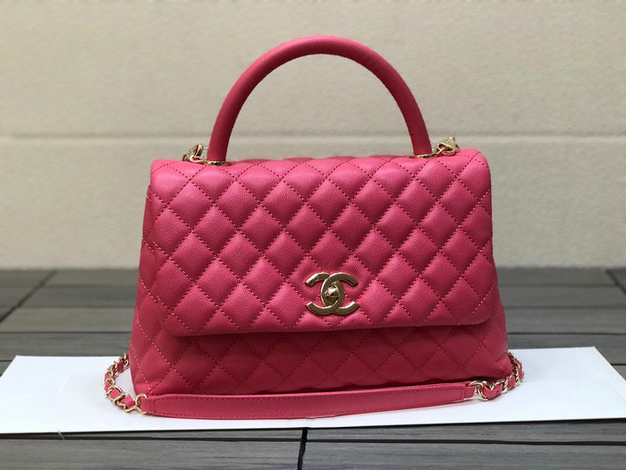 Chanel Flap Bag with Top Handle Rose A92991